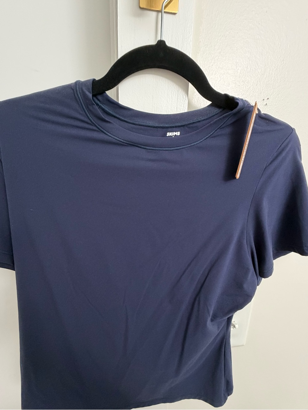 SKIMS Short Sleeve Crew Neck T-Shirt in Navy